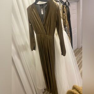 Elegant Brown Long Sleeve Dress